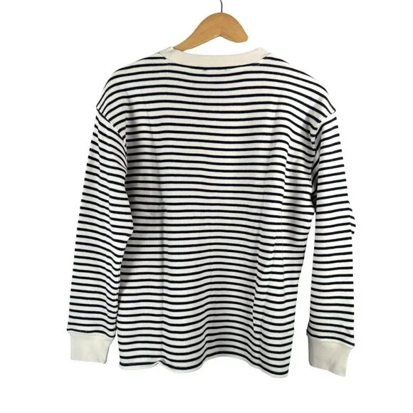 J.Crew Heritage terry relaxed crewneck sweatshirt striped preppy sz XS - Picture 3 of 6